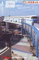 Carte Prépayée Japon - DISNEY RESORT LINE (1722) Train Monorail Sur Pont - Japan Prepaid Card - Disney