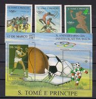 SANTO TOME E PRINCIPE 1987 - OLYMPICS BARCELONA 92 YVERT Nº 881-883 + HB 51 - MICHEL 1005-1007 + BLOCK 171 - Unused Stamps