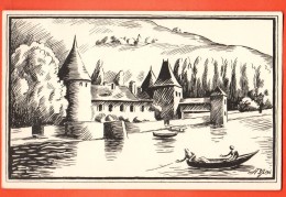 JPFC-02 RARE: Château De Rolle, Barque De Pêche, Dessin De 1916, Illustrateur. Carte Pro Juventute. Non Circulé - Rolle