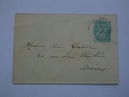 Enveloppes Entiers Postaux 5 C Vert Type Blanc Oblitération Gueret 1907 - Standard Covers & Stamped On Demand (before 1995)