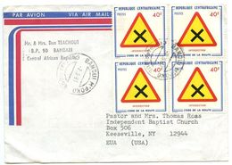 Central Africa 1981 Airmail Cover Bangui M’Poko To Keeeville NY, Scott 233 Traffic Signs - Repubblica Centroafricana