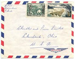 French Equatorial Africa 1950‘s Airmail Cover Moundou, Chad To U.S., Scott 190 & C39 - Covers & Documents
