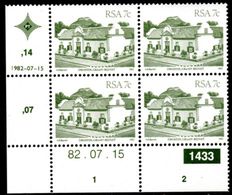 South Africa - 1982 Architecture Definitive 7c Control Block 1433 82.07.15 (**) # SG 517 , Mi 607I - Blocs-feuillets