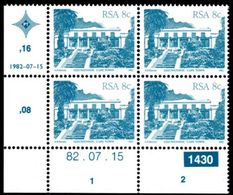 South Africa - 1982 Architecture Definitive 8c Control Block 1430 82.07.15 (**) # SG 518 , Mi 608Ia - Hojas Bloque