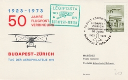 Budapest Zurich Caracas 1973 - Légiposta Hongrie Ungarn - 50 Jahre Erstflug 1er Vol Inaugural Flight - Storia Postale