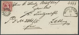 BAYERN 9b BRIEF, 1862, 3 Kr. Karmin, Breitrandiges Kabinettstück Mit MR-Stempel 323 (Mühldorf) Auf Briefhülle (nicht Vol - Altri & Non Classificati