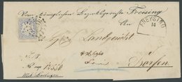 BAYERN 16 BRIEF, 1867, 16 Kr. Ultramarin Mit Offenem MR-Stempel 137 Auf Doppelt Verwendeter Briefhülle Aus FREYSING Nach - Other & Unclassified