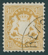 BAYERN 35 O, 1875, 10 Kr. Dunkelchromgelb, Wz. 2, Kabinett, Gepr. Brettl, Mi. (320.-) - Other & Unclassified