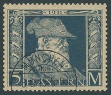 BAYERN 89II O, 1911, 5 M. Luitpold, Type II, Pracht, Mi. 220.- - Other & Unclassified