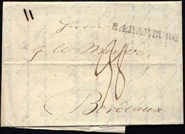 HAMBURG 1805, R.4. HAMBURG, L1 Auf Brief Nach Bordeaux, Pracht - Precursores