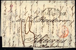 HAMBURG - THURN UND TAXISCHES O.P.A. 1840, TT.R.4 HAMBOURG, L2 Auf Forwarded-Letter Von Helsingborg Nach Rheims, Roter T - Altri & Non Classificati