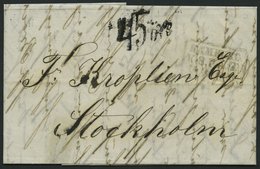 HAMBURG-VORPHILA 1862, HAMBURG K.S.P.A., R3 Auf Brief Von London Nach Stockholm, Tax-Stempel 45 öre, Prachtbrief, R! - Vorphilatelie