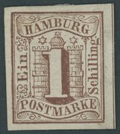 HAMBURG 2 *, 1859, 1 S. Lebhaftrotbraun, Falzreste, Pracht, Mi. 130.- - Hambourg
