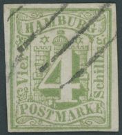 HAMBURG 5a O, 1859, 4 S. Gelbgrün, Feinst (kleine Dünne Stelle), U.a. Gepr. Bühler, Mi. 1500.- - Hamburg (Amburgo)