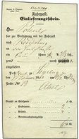 SCHLESWIG-HOLSTEIN SEGEBERG, Handschriftlich Auf Fahrpost-Einlieferungsschein (1852), Pracht - Schleswig-Holstein