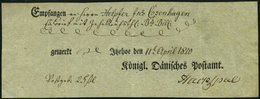 SCHLESWIG-HOLSTEIN 1810, Postschein Mit Ortsdruck Itzehoe, Pracht - Schleswig-Holstein