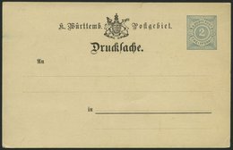 WÜRTTEMBERG DRP 6 BRIEF, 1893, 2 Pf., Rechteckiger Rahmen, Drucksachen-Postkarte, Mit Wappen, Ungebraucht, Feinst (rücks - Autres & Non Classés