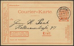 KIEL A P 18 BRIEF, COURIER: 1898, 3 Pf. Orangerot, Depeschen, Mit Datumsbrückenstempel COURIER KIEL Auf Prachtkarte - Posta Privata & Locale