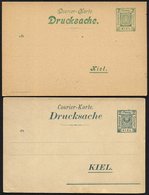 KIEL A P 24II,26I BRIEF, COURIER: 1899, 2 Pf. Grün, Anschriftenzeile Nicht Unterstrichen Und 2 Pf. Grün, Zierstrich Type - Postes Privées & Locales