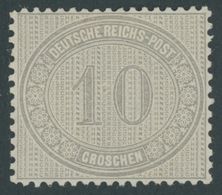 Dt. Reich 12 *, 1872, 10 Gr. Hellgraubraun, Falzrest, Pracht, Mi. 75.- - Usados