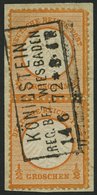 Dt. Reich 14 Paar BrfStk, 1872, 1/2 Gr. Orange Im Senkrechten Paar, R3 KÖNIGSTEIN REG. BEZ. WIESBADEN, Normale Zähnung,  - Usati