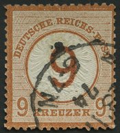 Dt. Reich 30 O, 1874, 9 Auf 9 Kr. Braunorange, Normale Zähnung, Pracht, Mi. 600.- - Usados