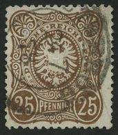 Dt. Reich 35b O, 1878, 25 Pfe. Gelbbraun, üblich Gezähnt Pracht, Gepr. Jäschke-L., Mi. 130.- - Usati