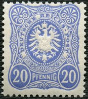 Dt. Reich 42ba **, 1885, 20 Pf. Lebhaftultramarin, Postfrisch, Pracht, Attestkopie Wiegand Eines Ehemaligen Viererblocks - Oblitérés