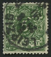 Dt. Reich 46aa O, 1890, 5 Pf. Dunkelgrün, Pracht, Gepr. Zenker, Mi. 80.- - Usati