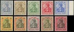 Dt. Reich 68-77 **, 1902, 2 - 80 Pf. Germania, Ohne Wz., Postfrischer Prachtsatz, Fotoattest Dr. Oechsner, Mi. 2500.- - Altri & Non Classificati