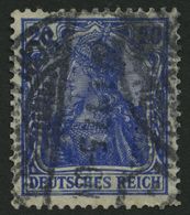 Dt. Reich 87IIb O, 1915, 20 Pf. Violettultramarin Kriegsdruck, Feinst (kleiner Zahnfehler), Gepr. Jäschke-L., Mi. 130.- - Autres & Non Classés