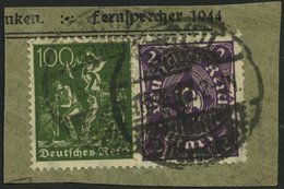 Dt. Reich 224b BrfStk, 1922, 2 M. Dunkelviolett Mit Zusatzfrankatur Auf Briefstück, Pracht, Gepr. Infla, Mi. 110.- - Usados
