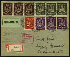 Dt. Reich 263 BRIEF, 1923, 5 M. Holztaube Mit Zusatzfrankatur (Nr. 237, 264/5, Je Im Dreierstreifen) Auf Luftpost-Einsch - Used Stamps