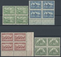 Dt. Reich 364-67 VB **, 1924, Bauwerke In Viererblocks, Prachtsatz, Mi. (1480.-) - Used Stamps