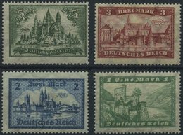 Dt. Reich 364-67 *, 1924, Bauwerke, Falzreste, Normale Zähnung, Prachtsatz, Mi. 100.- - Gebraucht