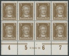 Dt. Reich 385HAN **, 1926, 3 Pf. Goethe Im Sechserblock Mit HAN H 2034.26, Postfrisch, Pracht, Mi. 98.- - Gebraucht