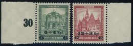 Dt. Reich 463/4 **, 1932, Nothilfe, Postfrischer Prachtsatz, Mi. 58.- - Gebraucht