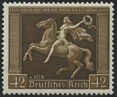 Dt. Reich 671y **, 1938, 42 Pf. Braunes Band, Waagerechte Gummiriffelung, Pracht, Mi. 150.- - Other & Unclassified