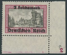 Dt. Reich 729 **, 1939, 2 RM Danzig, Untere Rechte Bogenecke Mit 2 Spiegelverkehrten Platten-Nummern 2, Normale Zähnung, - Autres & Non Classés