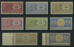 DIENSTMARKEN **, 1906, 10 Pf. - 4 Mk. Frachtstempelmarken, Wz. Kreuzblüten, 8 Werte Postfrisch, Pracht - Service