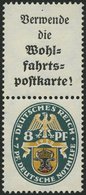 ZUSAMMENDRUCKE S 60 *, 1928, Nothilfe A1.1 + 8, Falzrest, Pracht, Mi. 540.- - Zusammendrucke