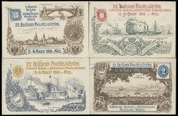 GANZSACHEN Brief , Privatpost: 1910, 3, 5 Und 10 Pf. Germania 22. Deutscher Philatelistentag 12.-16. August 1910 In Kiel - Altri & Non Classificati