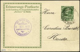 ZEPPELINPOST 9Cc BRIEF, 1913, Luftschiff Sachsen, Erinnerungs-Postkarte An Die Haida-Fahrt Mit 5 H. Kaiser Franz Joseph  - Airmail & Zeppelin