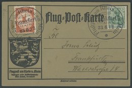 ZEPPELINPOST 15 BRIEF, 1912, 20 Pf. E.EL.P. Mit Druckzufälligkeit 2 Von 20 Unten Mit Punkt Auf Flugpostkarte Mit 5 Pf. Z - Airmail & Zeppelin