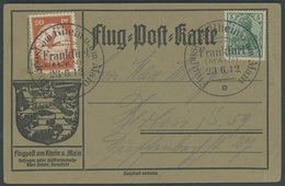 ZEPPELINPOST 15 BRIEF, 1912, 20 Pf. E.EL.P. Auf Flugpostkarte Mit 5 Pf. Zusatzfrankatur, Sonderstempel Frankfurt 23.6.12 - Poste Aérienne & Zeppelin