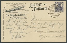 ZEPPELINPOST 19D BRIEF, 1919, Luftschiff Bodensee, Bordpost Und Poststempel Friedrichshafen Luftpost, Prachtkarte - Luft- Und Zeppelinpost