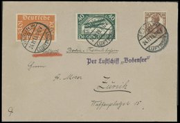 ZEPPELINPOST 19H BRIEF, 1919, Luftschiff Bodensee, Poststempel Berlin Luftpost, Mit Privatem K1 Per Luftschiff Bodensee  - Poste Aérienne & Zeppelin