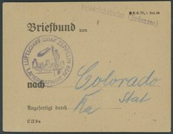 ZEPPELINPOST 27A BRIEF, 1929, Amerikafahrt, Briefbundzettel Mit L1 Friedrichshafen (Bodensee) Nach Colorado State, Prach - Luft- Und Zeppelinpost