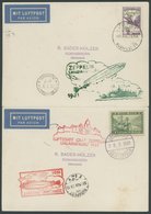 ZEPPELINPOST 101b,103b BRIEF, 1931, Ungarnfahrt, Bordpost, Seltene Klappkarte Der Hin- Und Rückfahrt Mit Deutscher Und U - Luft- Und Zeppelinpost