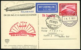 ZEPPELINPOST 119B BRIEF, 1931, Polarfahrt, Bordpost Bis Leningrad, Prachtkarte - Luft- Und Zeppelinpost